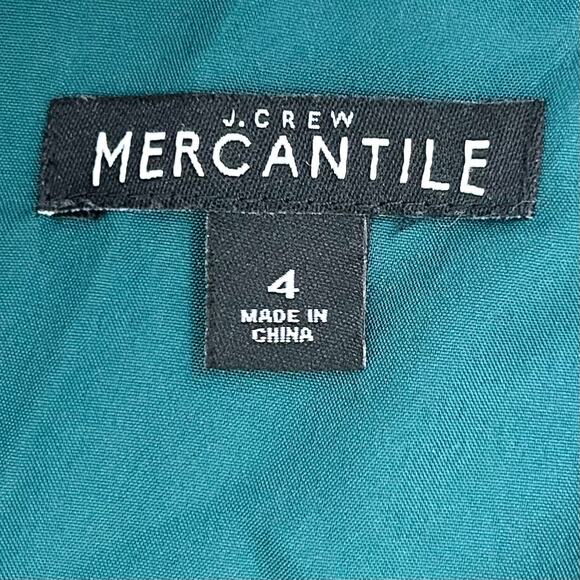 J. Crew Green Floral Tie-Shoulder A-Line Mini Dress - Picture 6 of 7